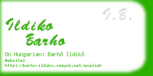 ildiko barho business card